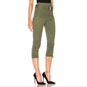 Marissa Webb Hewitt Olive Green Canvas Cropped Cargo Pants Size 4